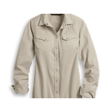 Camisa Malha Feminina Manga Longa Bege Harley-Davidson