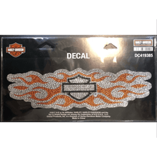 Adesivo Decalque Com Strass Laranja E Prata Harley-Davidson
