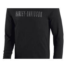 Camiseta De Malha De Algodao Masculino Preto Manga Longa Harley-Davidson