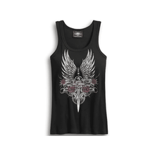 Camiseta De Malha De Algodao Feminina Preto Regata Harley-Davidson