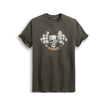 Camiseta Skull Racing De Malha De Algodao Masculino Preto Harley-Davidson