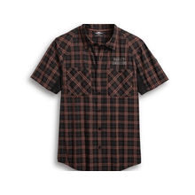Camisa De Alongamento Xadrez Masculino Marrom Harley-Davidson